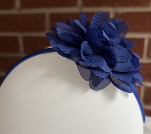 Blue chiffon fascinator - chiffon,