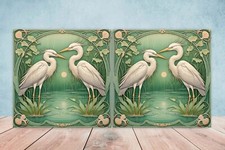 Art Nouveau Heron Bird Ceramic