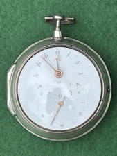 Large Doctors Silver Pair Cased Fusee Verge Pocket Watch 1792 VGC