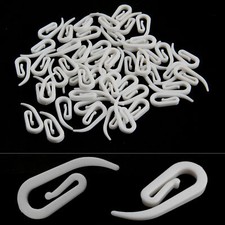 100 PCS WHITE CURTAIN HOOKS