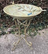 Large Freestanding Metal Bird Bath Deep Bowl Height 78cm Width 57cm New With Tag