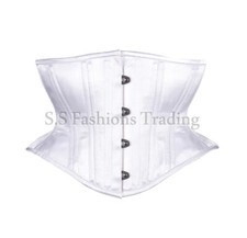Satin Womens Double Steel Boned Waist Trainer Waspie Heavy Duty Corset