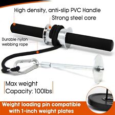 Forearm Wrist Roller Hand Arm Curl Grip Fitness Trainer Strength Exercise Bar