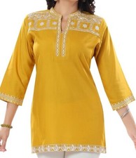 Stylish Yellow Viscose Kurti