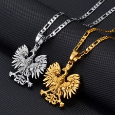 Silver Gold Poland Symbol Eagle Stainless Steel Pendant Necklace Chain Polish