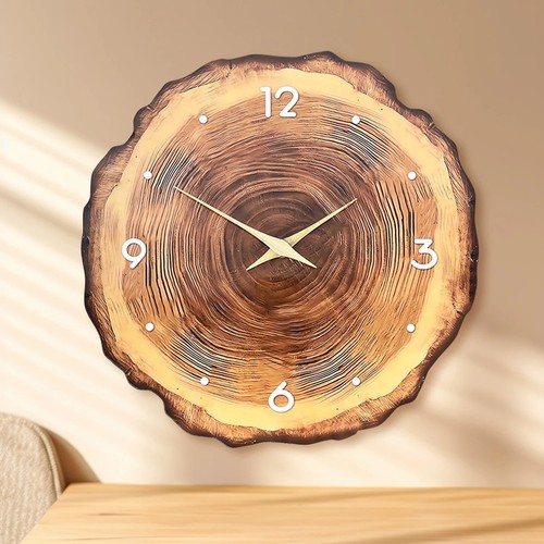 Wooden veneer wall clock - wall, 12