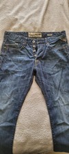 Replay Jeans Men's W32 L32 WAITOM Blue Straight Leg Denim Button 