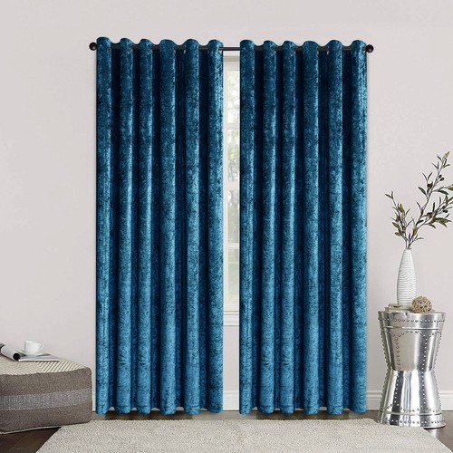 Velvet curtains pair eyelet - pair,