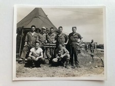 1940's WWII Original Photograph Of Radio Maintenance Soldiers Gangplank Red