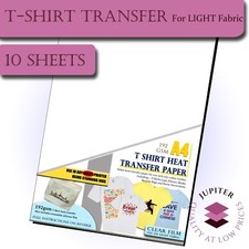 T-shirt transfer paper for Light Fabric - A4 - 10 Sheet Pk - For INKJET printers