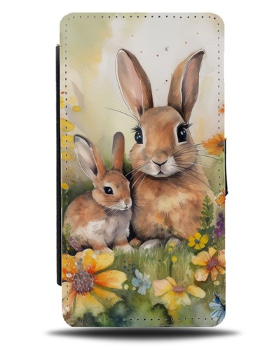 Cute rabbits watercolour flip - cute,