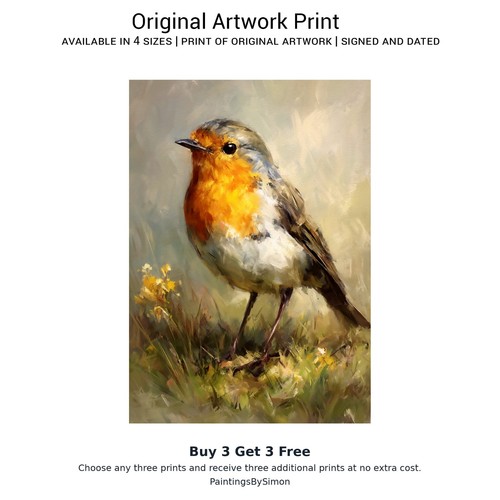 Robin garden bird matte - robin,