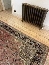 John Lewis Turkish Style Vintage Wool Blend Rug Fringed Red Navy Floral Very OKA