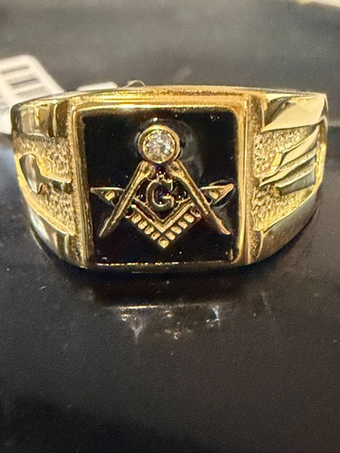 Mens masonic ring gold 18k - mens,