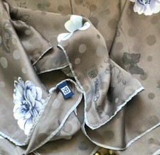 Renato Balestra Large Vintage Silk Scarf SILK HEADSCARF, Floral Polka dot design