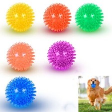 6 Pack Dog Squeaky Spiky Balls Puppy Chew Toys For Teething Rubber Dog Balls