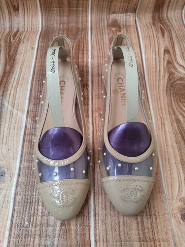 Chanel beige patent - leather, &