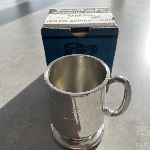 Pint pewter tankard box - &,