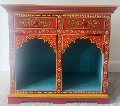Red painted mango wood - red,