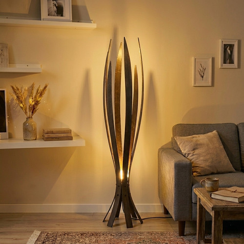 Tall wooden tulip floor - tall, lamp