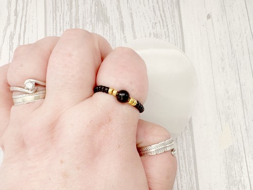 Gemstone ring stretch miyuki - ring,