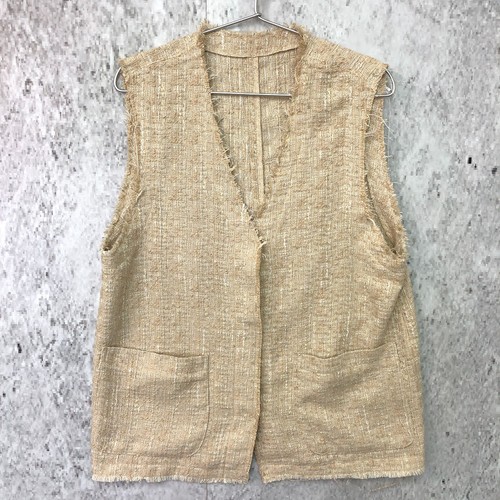 Coen summer tweed gilet beige - tweed,