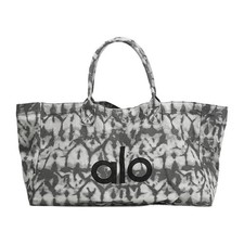 A L O Yoga Gray Tie Dye Large Canvas Tote Bag Gym Travel Carry-on NWT Fashion