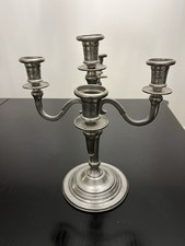 Vintage Scandinavian Hadeland Pewter Five Armed Candelabra / Candlestick