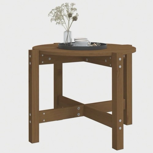 Round solid wood coffee - wood,