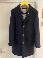 Quality Mens Overcoat Spitalfields Clothing Co. Used, Navy Blue, Size 38R