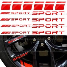 14Pcs Red SPORT Logo Car Rims