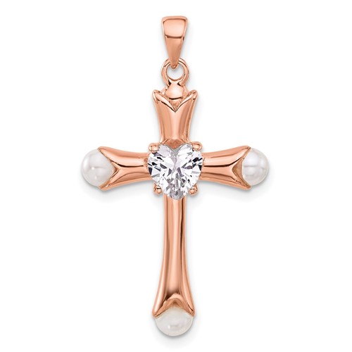 Sterling silver cross pendant - silver,