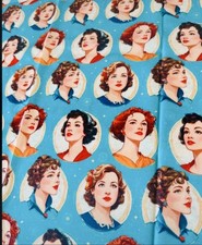 Retro portrait women fabric - women,