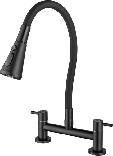 Black kitchen mixer tap - black,