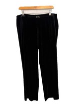 M&S Black Velvet Trousers Size