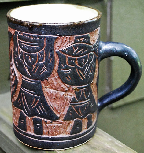 Vtg mexican pottery mug - pottery,