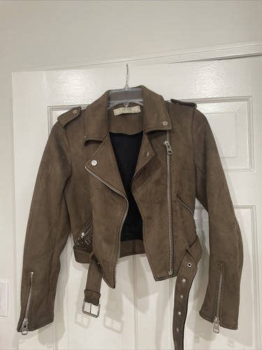Zara suede effect motorcycle - suede,