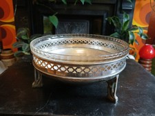 Vintage German Wmf  Silver Plate Footed Bowl Glass Liner