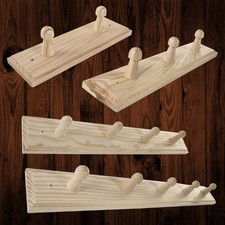 3/4/5 Pegs Wooden Door Hooks Coat Rack Hanging Clothes Holder Wall / Plain Pine