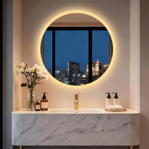 Large round led bathroom - large,