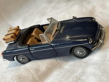 Cararama MGB Green Open Top roof down with suitcase 1960's  (043)