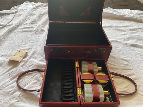 Vintage red vanity train case - vanity,