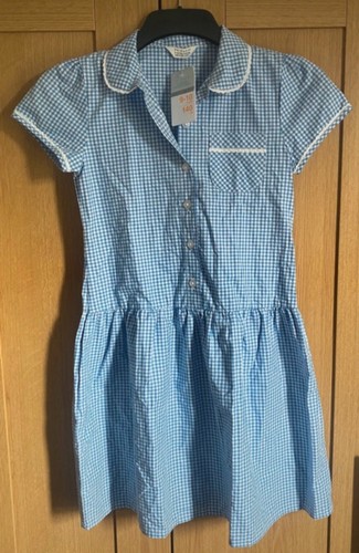 Girls blue gingham school - girls,