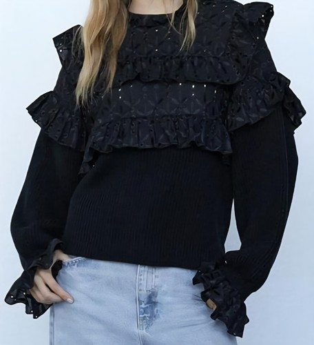 Zara broderie anglaise ruffle - broderie,