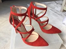 Zara Red Suede Strappy Shoe