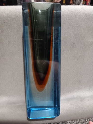 Murano vase faceted blue - faceted,