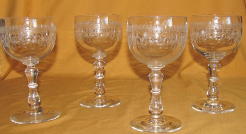Lot crystal blown water - lot, 4