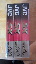 3 JVC SX 240 4 Hour High Performance Blank VHS Video Cassette Tapes New 