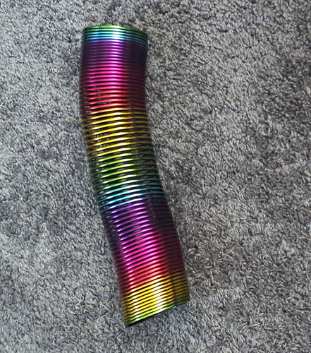 Rainbow metal slinky spring - rainbow,