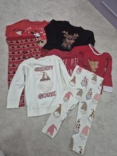 Girls Xmas Clothes  Bundle Pyjamas Dress Top Leggind Christmas 4-5 Years